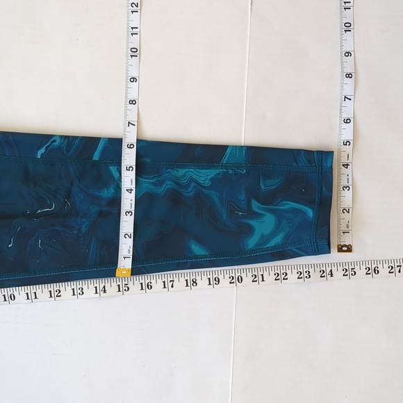 Tek Gear Ultra Stretch High-Waisted Side Pockets Leggings LARGE Green Blue - Picture 10 of 14